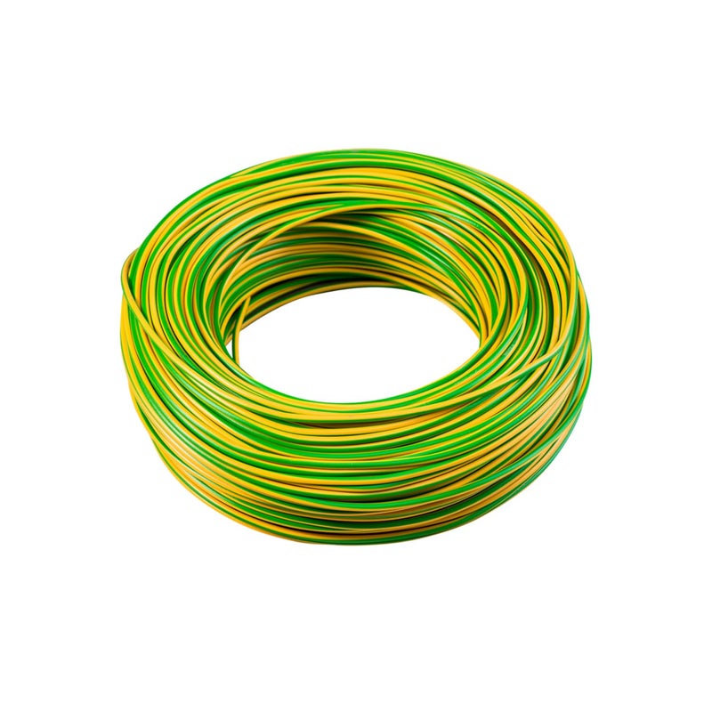 Duravel Copper Wire Conductor for Electrical Power Transmission - Yellow-Green, 90 Meters, 2mm - Image 1